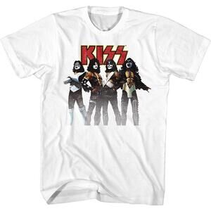Kiss Kiss Band White Adult T Shirt